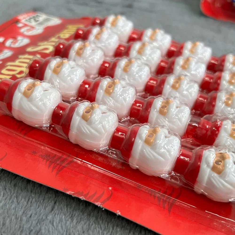Vintage Blinking Light Strand Santa Blow Mold 2 Packs Christmas NIB